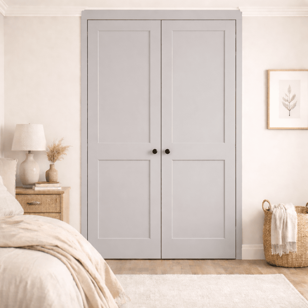2 Door 2 Panel Shaker Front Frame Fitted Wardrobe - Widths Available 800mm - 1400mm 13 - Online Bedrooms