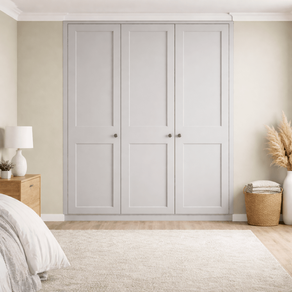 3 Door 2 Panel Shaker Front Frame Fitted Wardrobe - Widths Available 1401mm - 2000mm 6 - Online Bedrooms