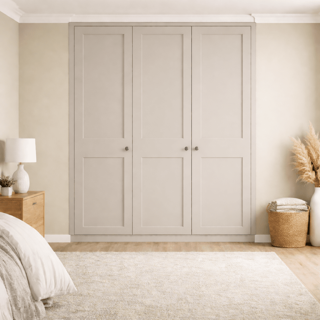 3 Door 2 Panel Shaker Front Frame Fitted Wardrobe - Widths Available 1401mm - 2000mm 8 - Online Bedrooms
