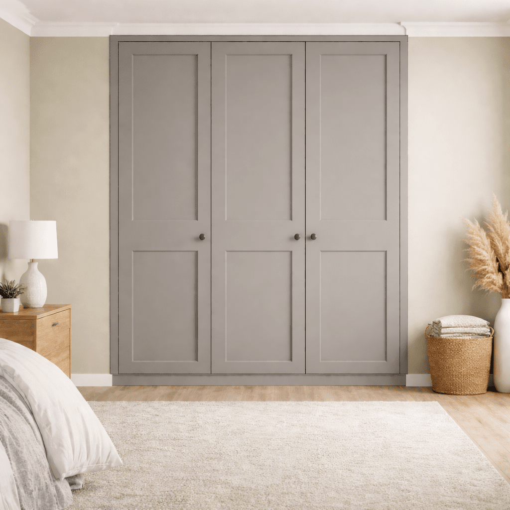 3 Door 2 Panel Shaker Front Frame Fitted Wardrobe - Widths Available 1401mm - 2000mm 7 - Online Bedrooms
