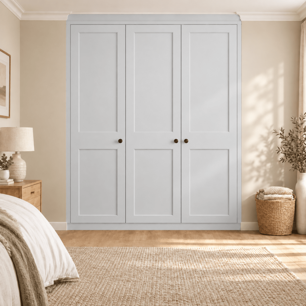3 Door 2 Panel Shaker Front Frame Fitted Wardrobe - Widths Available 1401mm - 2000mm 8 - Online Bedrooms