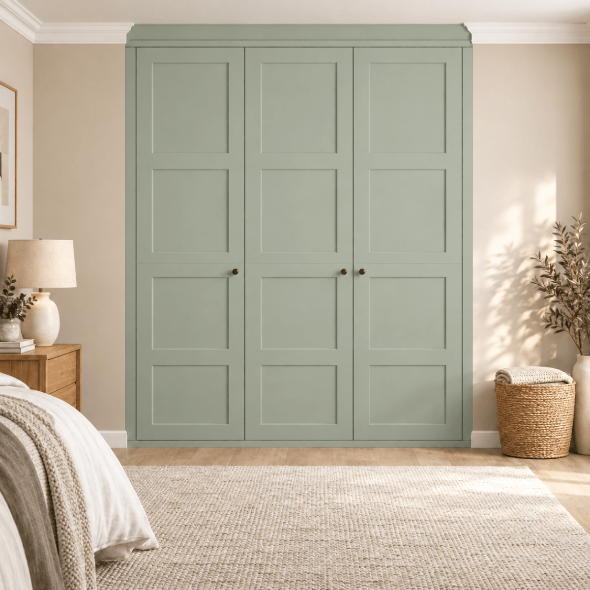 3 Door 4 Panel Shaker Front Frame Fitted Wardrobe - Widths Available 1401mm - 2000mm 10 - Online Bedrooms