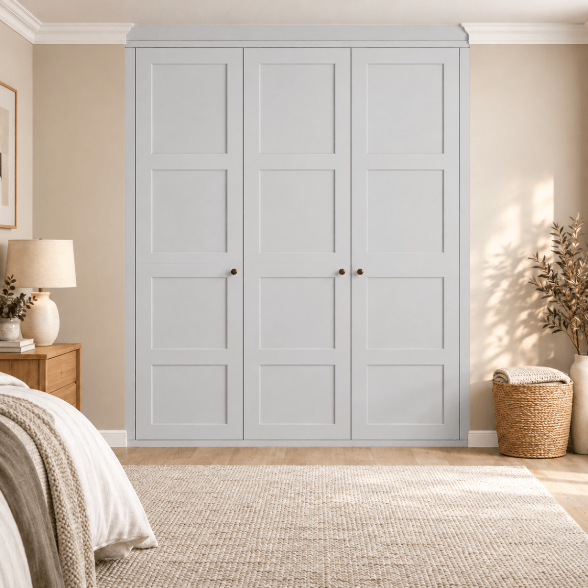 3 Door 4 Panel Shaker Front Frame Fitted Wardrobe - Widths Available 1401mm - 2000mm 9 - Online Bedrooms