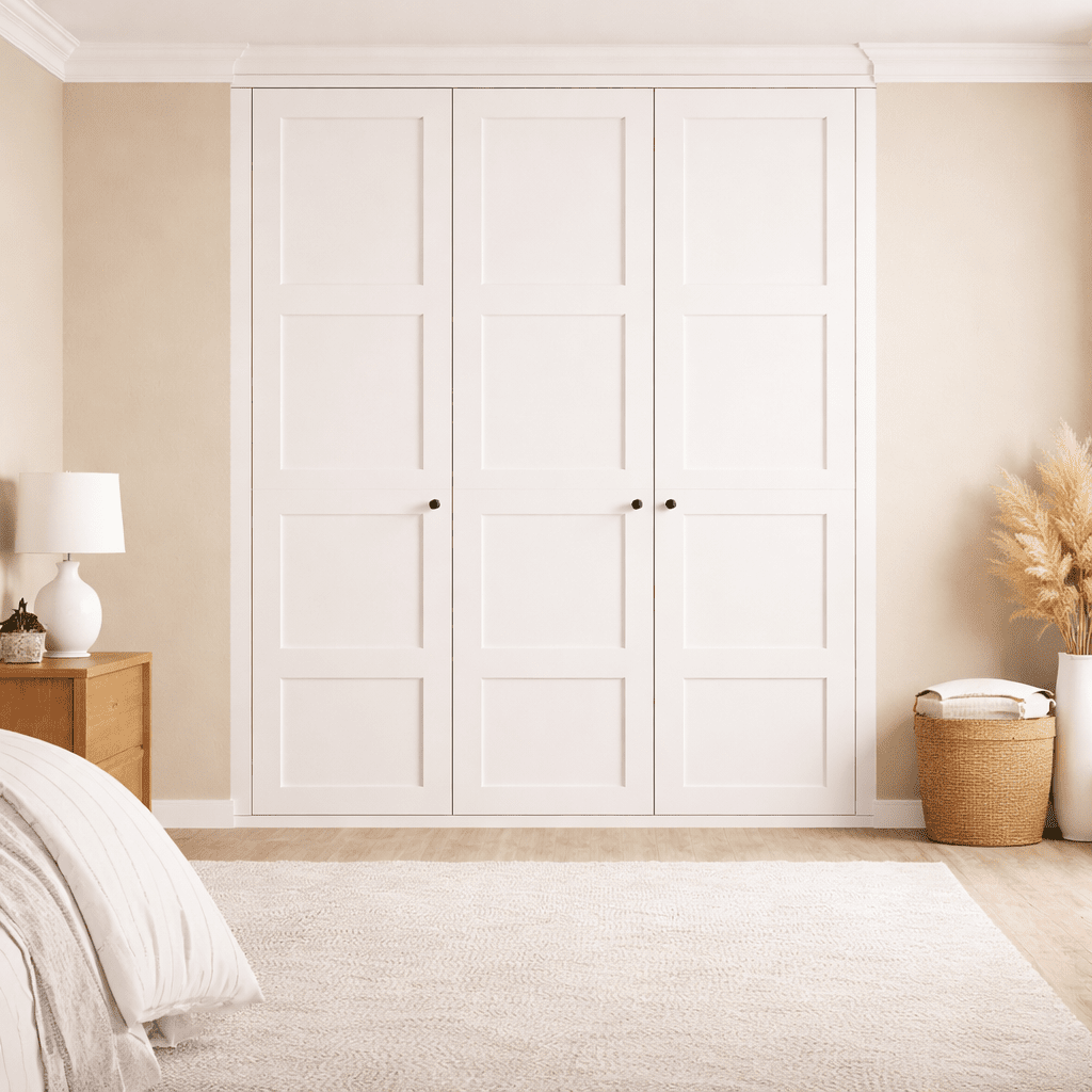 3 Door 4 Panel Shaker Front Frame Fitted Wardrobe - Widths Available 1401mm - 2000mm 1 - Online Bedrooms