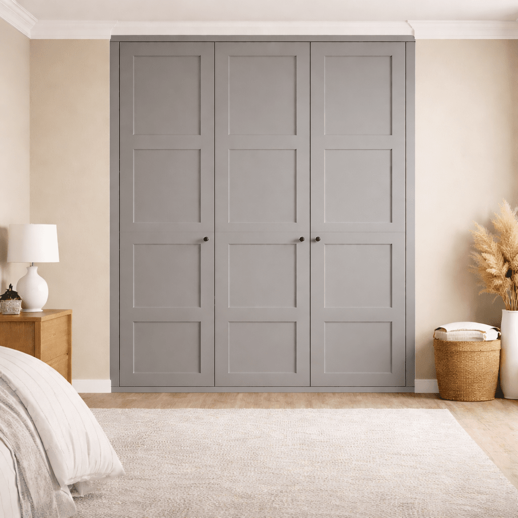 3 Door 4 Panel Shaker Front Frame Fitted Wardrobe - Widths Available 1401mm - 2000mm 7 - Online Bedrooms