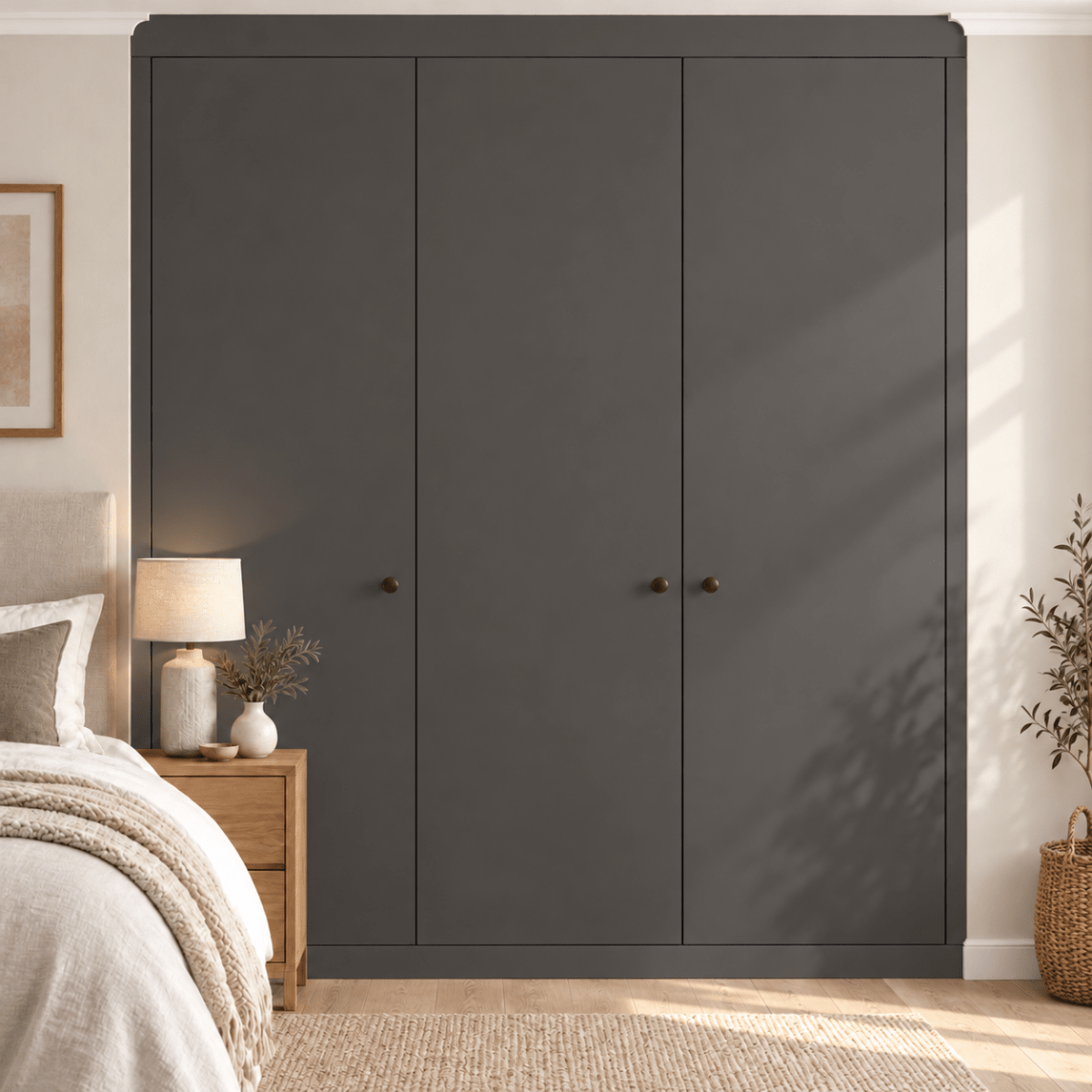 3 Door Modern Slab Front Frame Fitted Wardrobe - Widths Available 1401mm - 2000mm 11 - Online Bedrooms