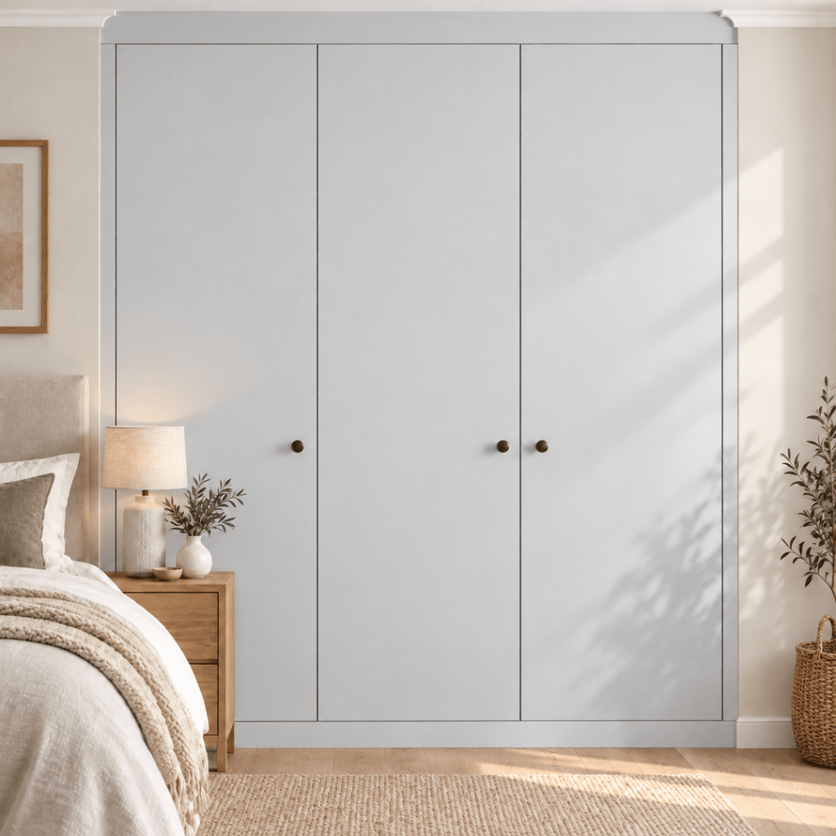 3 Door Modern Slab Front Frame Fitted Wardrobe - Widths Available 1401mm - 2000mm 7 - Online Bedrooms