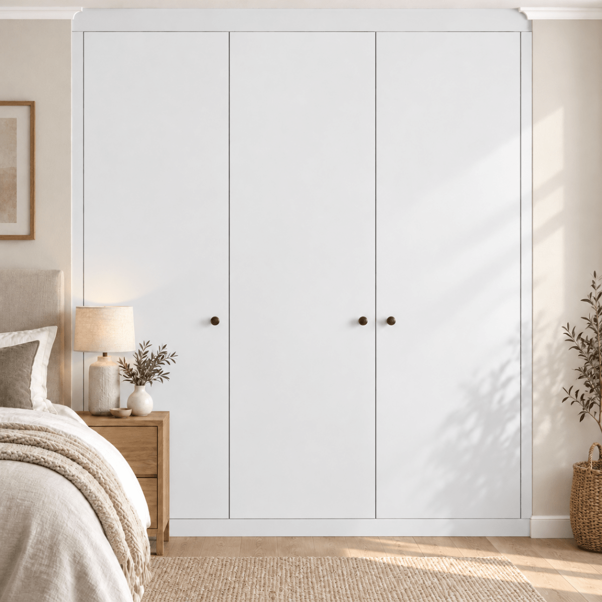 3 Door Modern Slab Front Frame Fitted Wardrobe - Widths Available 1401mm - 2000mm 9 - Online Bedrooms