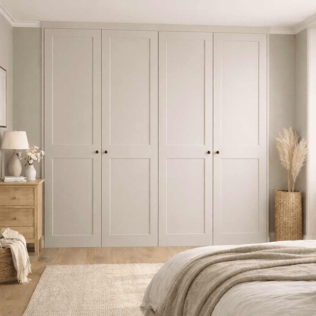 4 Door 2 Panel Shaker Front Frame Fitted Wardrobe - Widths Available 2001 - 2600mm 9 - Online Bedrooms