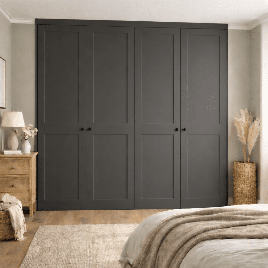 4 Door 2 Panel Shaker Front Frame Fitted Wardrobe - Widths Available 2001 - 2600mm 14 - Online Bedrooms