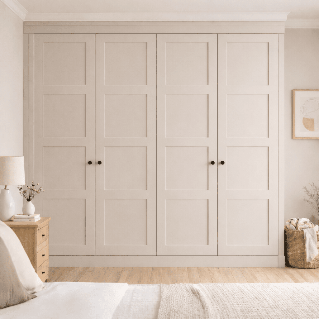 4 Door 4 Panel Shaker Front Frame Fitted Wardrobe - Widths Available 2001 - 2600mm 10 - Online Bedrooms