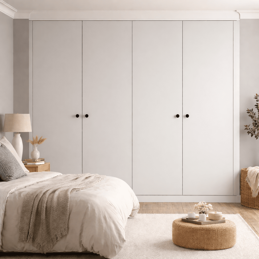 4 Door Modern Slab Front Frame Fitted Wardrobe - Widths Available 2001 - 2600mm 7 - Online Bedrooms