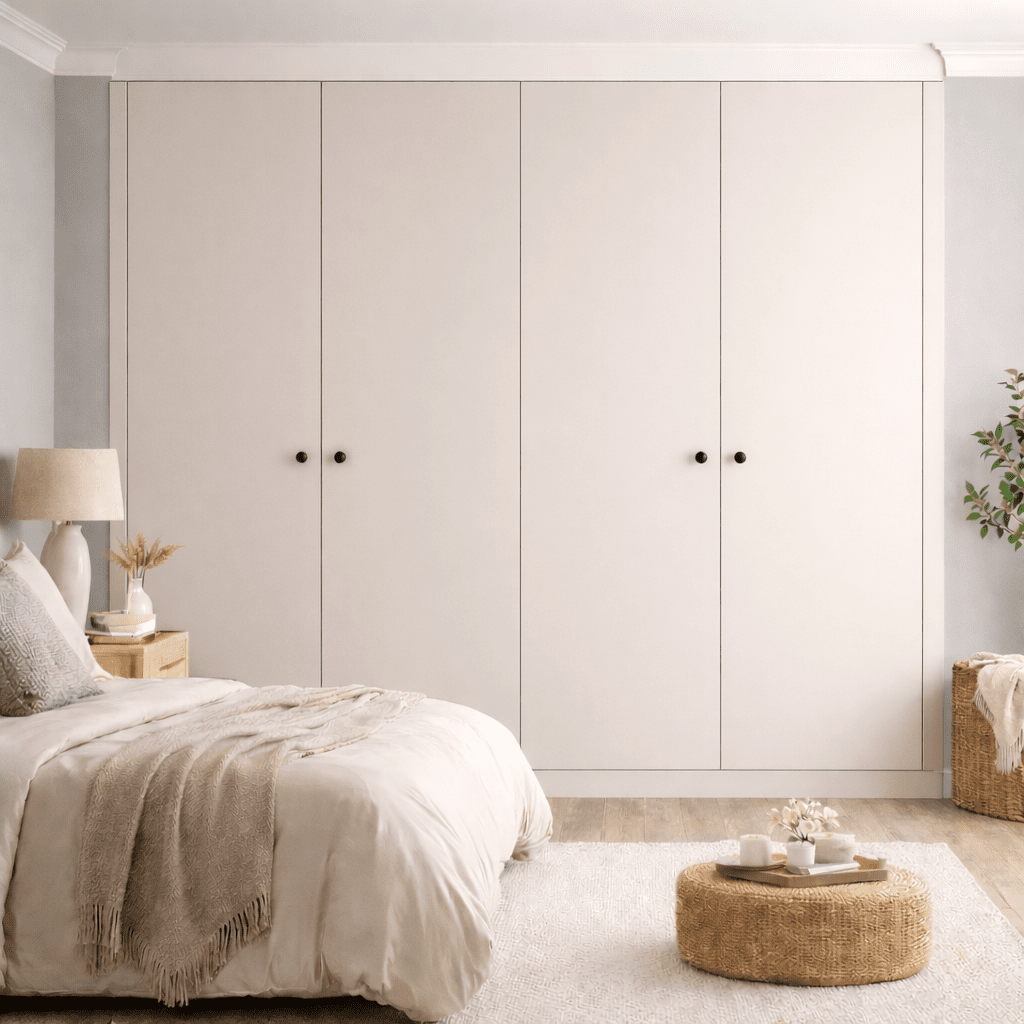 4 Door Modern Slab Front Frame Fitted Wardrobe - Widths Available 2001 - 2600mm 9 - Online Bedrooms