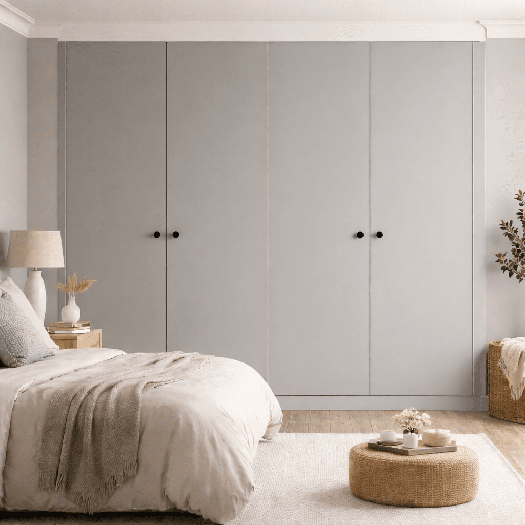 4 Door Modern Slab Front Frame Fitted Wardrobe - Widths Available 2001 - 2600mm 8 - Online Bedrooms