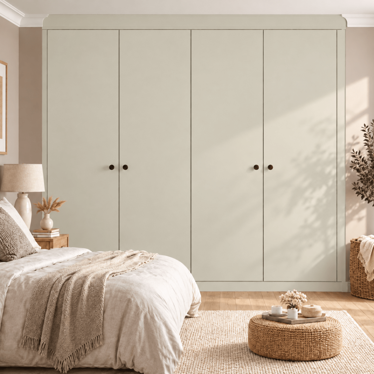 4 Door Modern Slab Front Frame Fitted Wardrobe - Widths Available 2001 - 2600mm 8 - Online Bedrooms