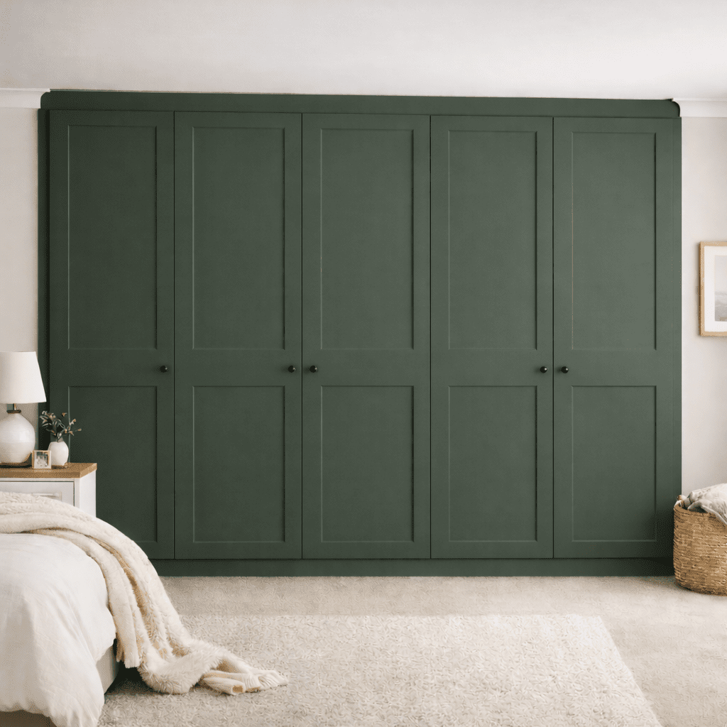5 Door 2 Panel Shaker Front Frame Fitted Wardrobe - Widths Available 2601 - 3200mm 12 - Online Bedrooms
