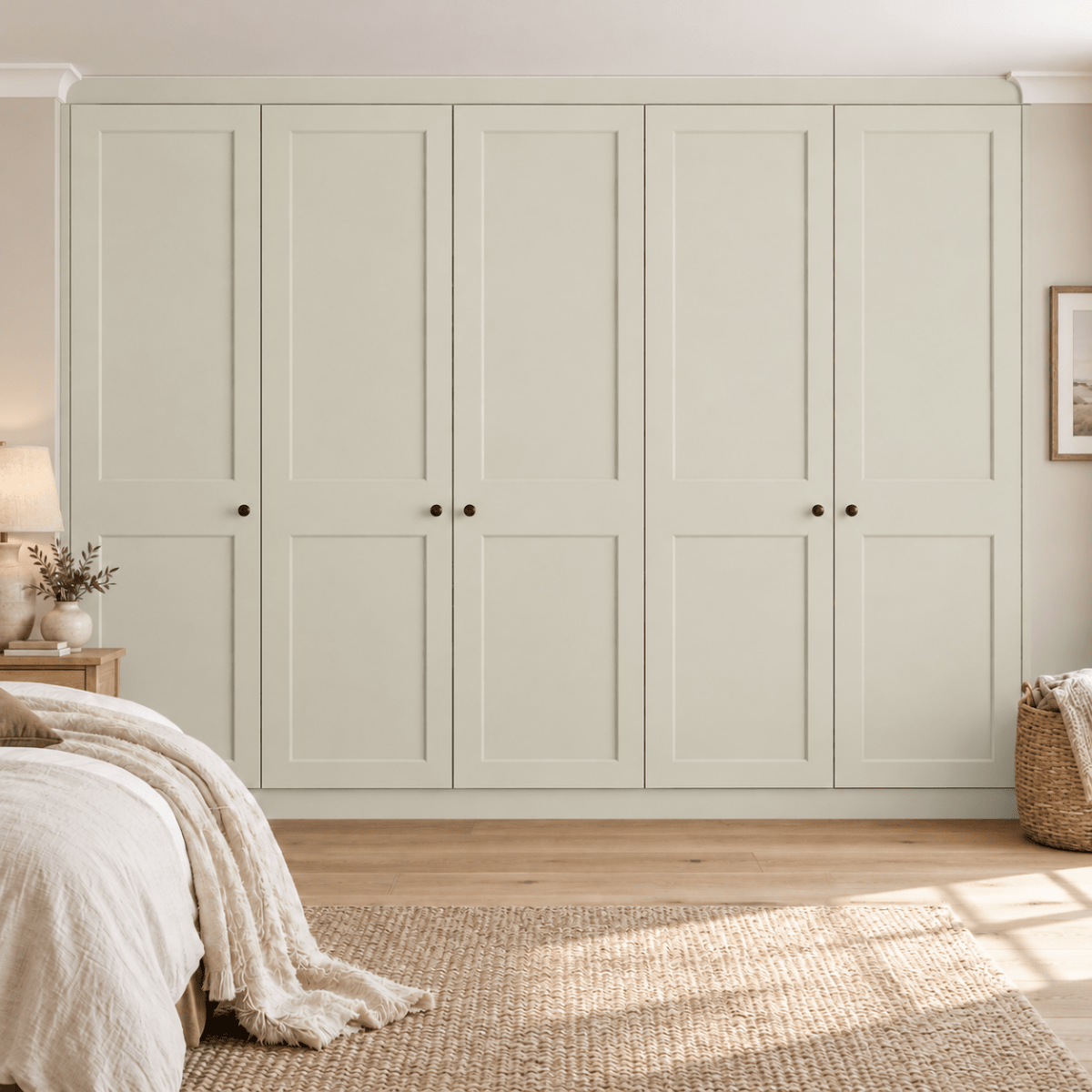 5 Door 2 Panel Shaker Front Frame Fitted Wardrobe - Widths Available 2601 - 3200mm 14 - Online Bedrooms