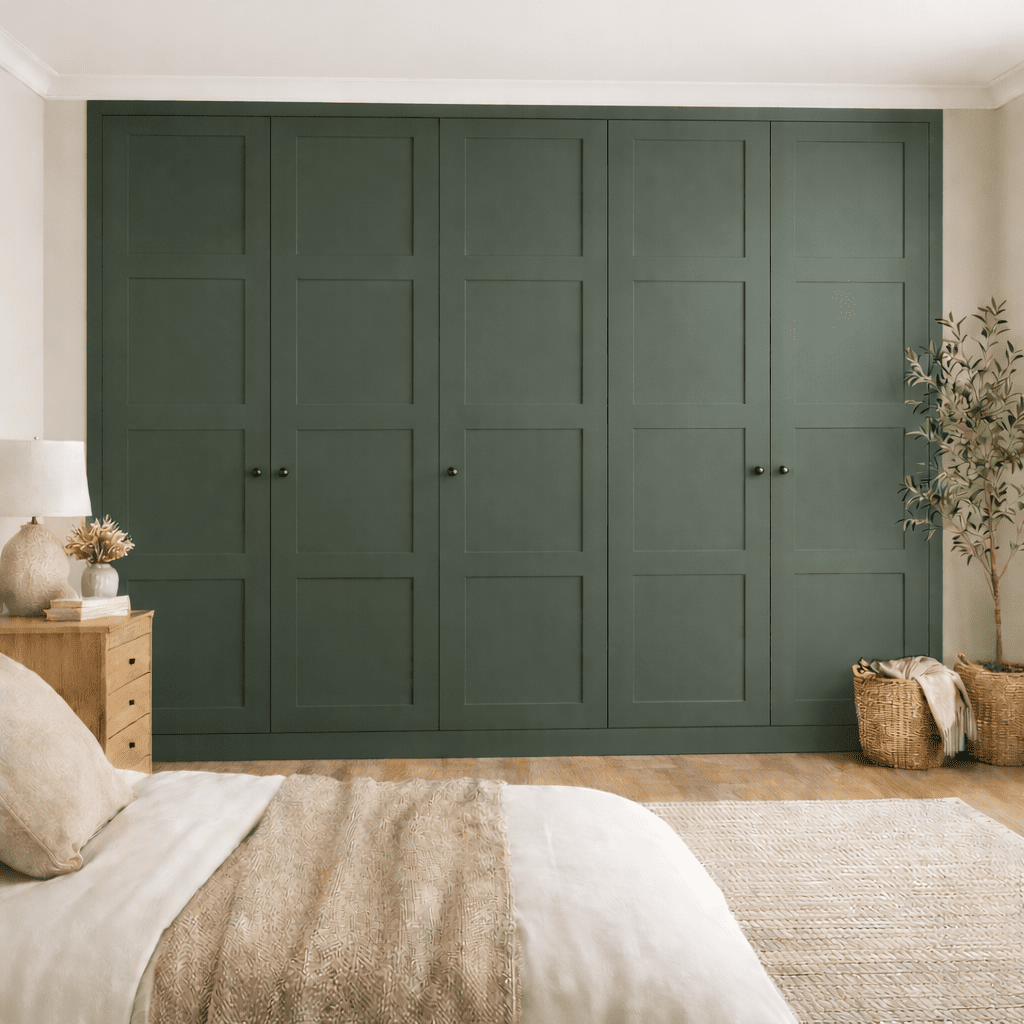 5 Door 4 Panel Shaker Front Frame Fitted Wardrobe - Widths Available 2601 - 3200mm 13 - Online Bedrooms