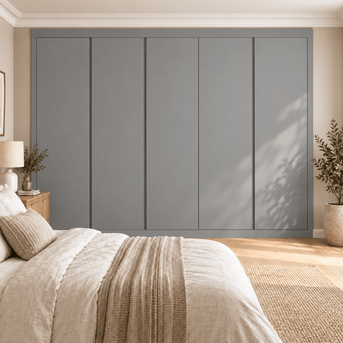 5 Door Handleless Front Frame Fitted Wardrobe - Widths Available 2601 - 3200mm 9 - Online Bedrooms