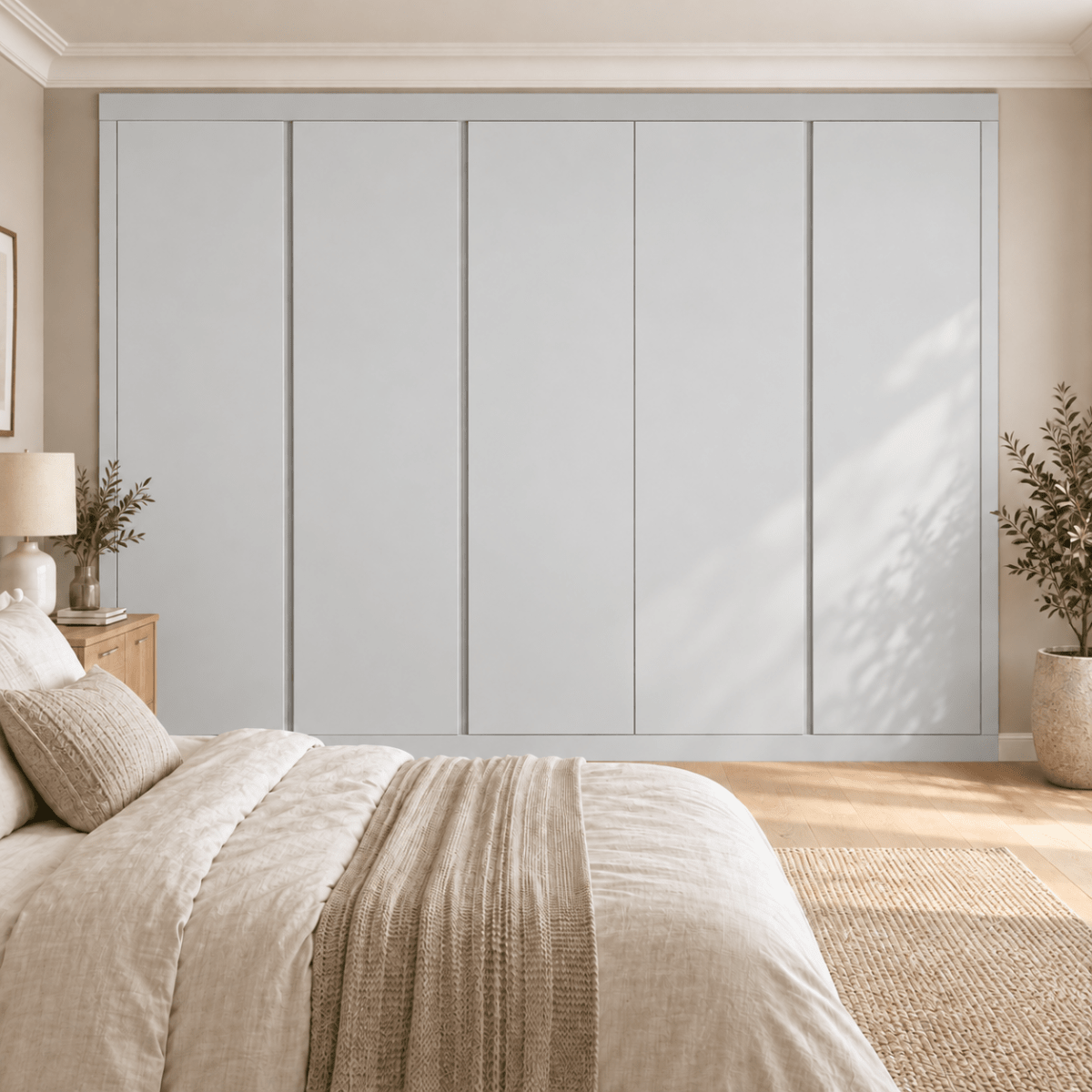 5 Door Handleless Front Frame Fitted Wardrobe - Widths Available 2601 - 3200mm 13 - Online Bedrooms