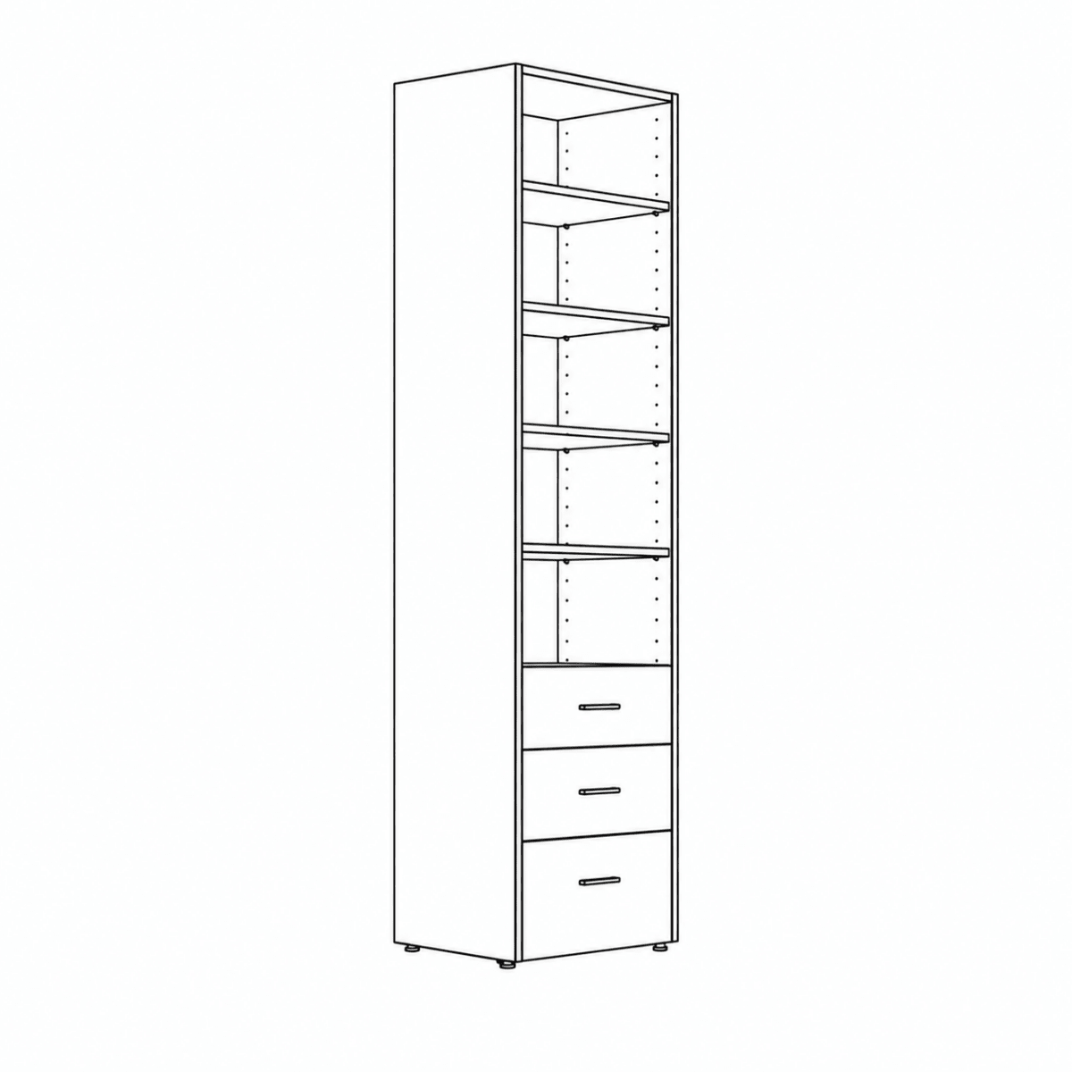 500mm Open Back Storage Units For Sliding Wardrobes 2 - Online Bedrooms