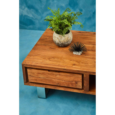 Simla Acacia Wood Coffee Table with Drawer