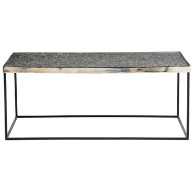 Akola Silver Finish Textured Coffee Table with Black Frame