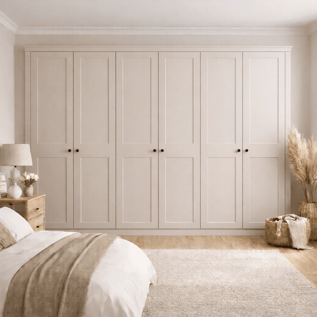 6 Door 2 Panel Shaker Front Frame Fitted Wardrobe - Widths Available 3201 - 3800mm 10 - Online Bedrooms