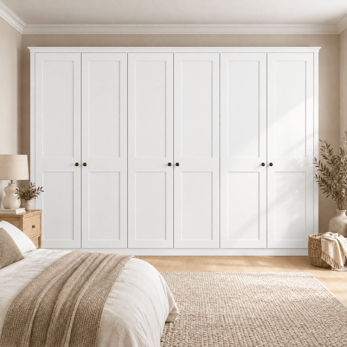 6 Door 2 Panel Shaker Front Frame Fitted Wardrobe - Widths Available 3201 - 3800mm 11 - Online Bedrooms