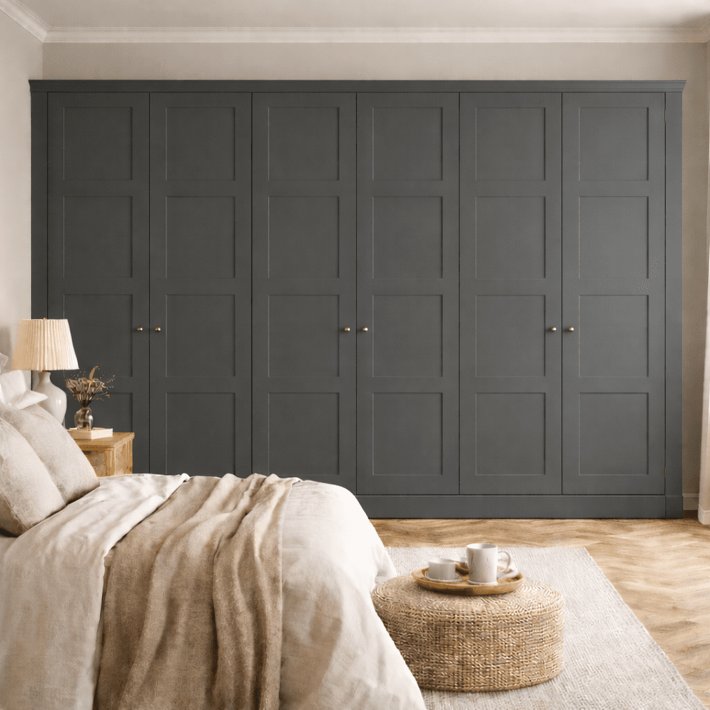 6 Door 4 Panel Shaker Front Frame Fitted Wardrobe - Widths Available 3201 - 3800mm 12 - Online Bedrooms