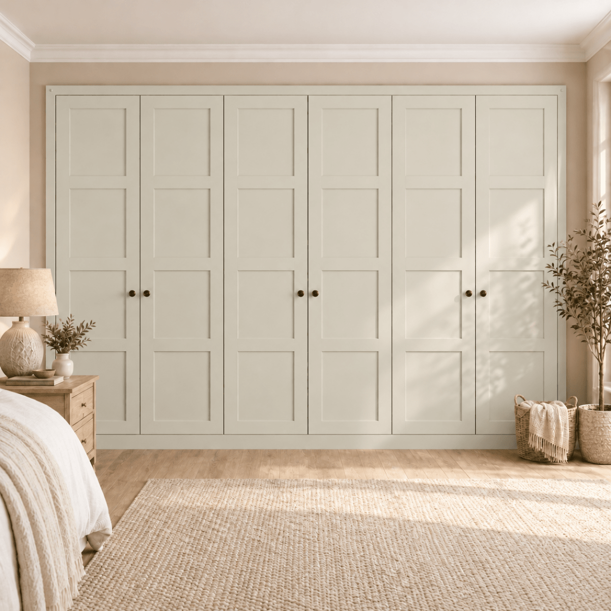 6 Door 4 Panel Shaker Front Frame Fitted Wardrobe - Widths Available 3201 - 3800mm 12 - Online Bedrooms
