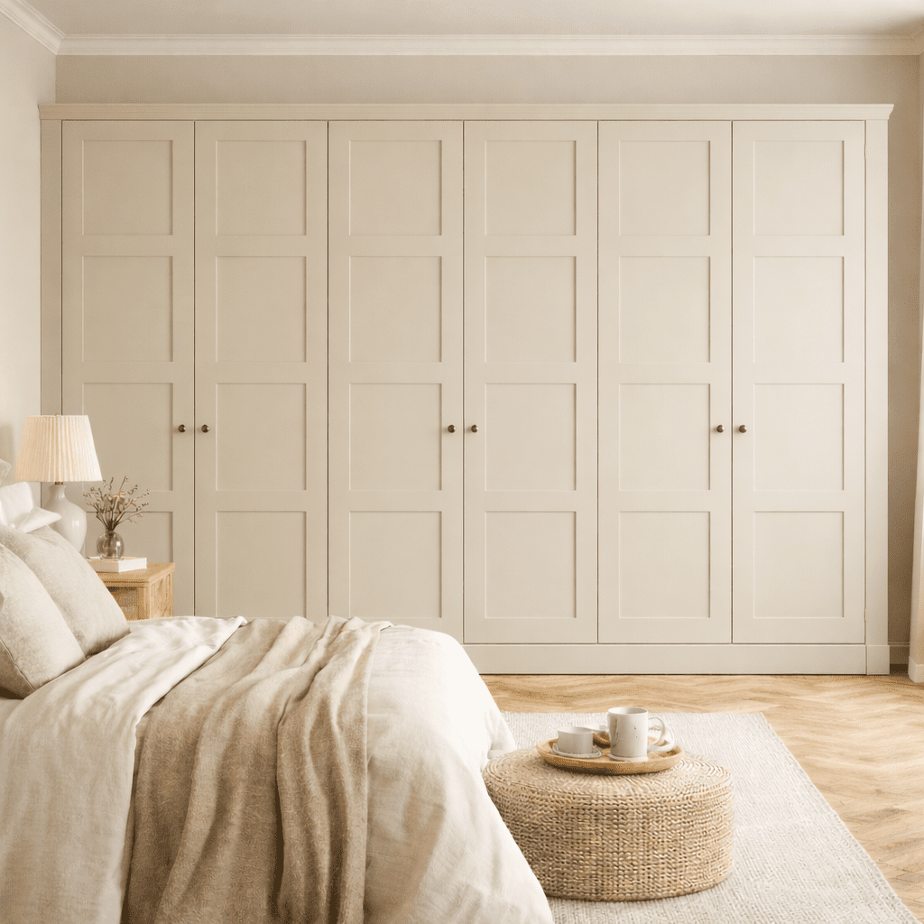 6 Door 4 Panel Shaker Front Frame Fitted Wardrobe - Widths Available 3201 - 3800mm 9 - Online Bedrooms