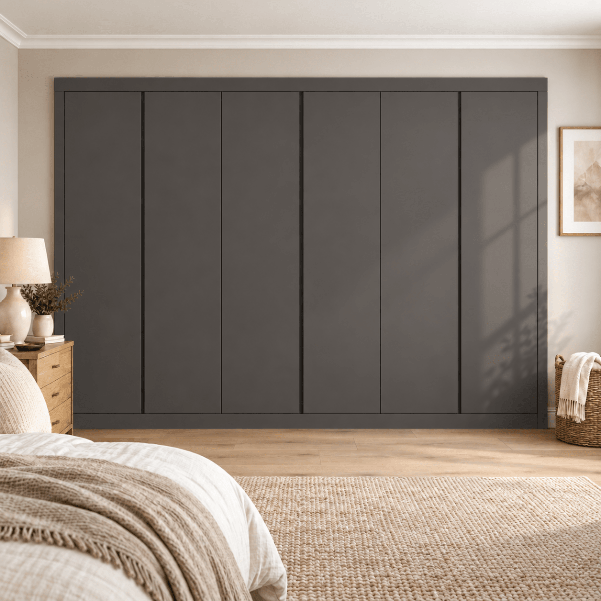 6 Door Handleless Front Frame Fitted Wardrobe - Widths Available 3201 - 3800mm 8 - Online Bedrooms