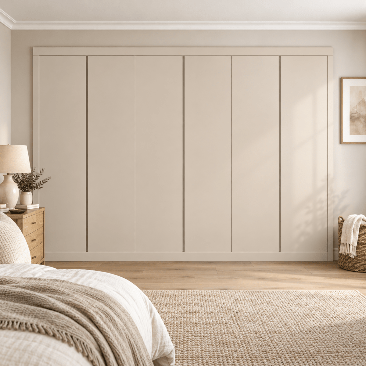 6 Door Handleless Front Frame Fitted Wardrobe - Widths Available 3201 - 3800mm 1 - Online Bedrooms