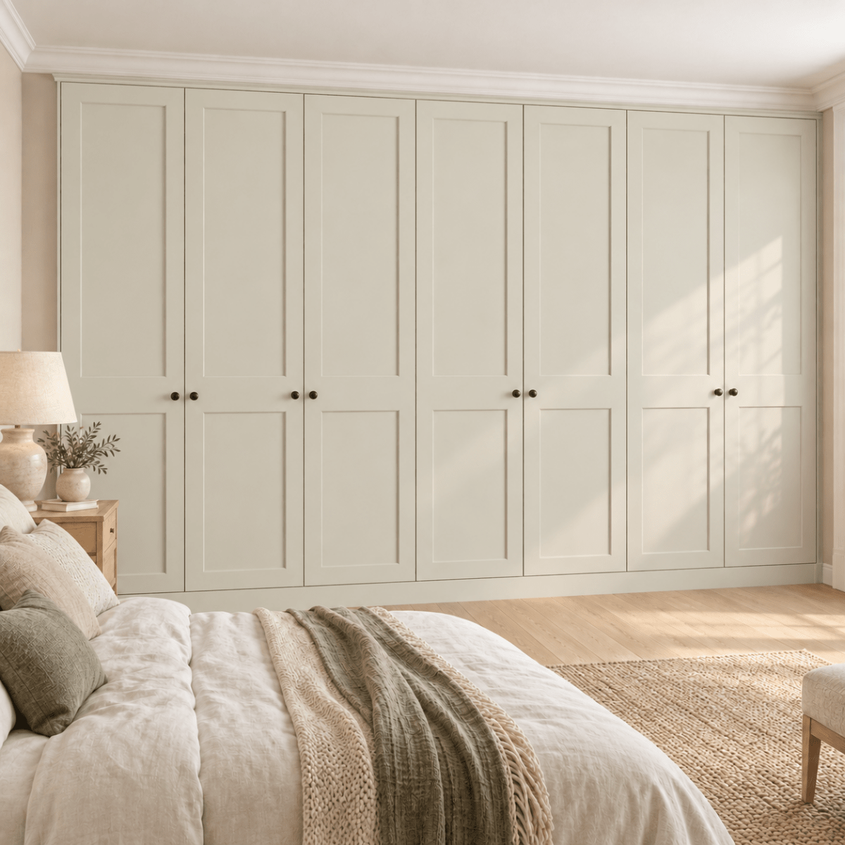 7 Door 2 Panel Shaker Front Frame Fitted Wardrobe - Widths Available 3801 - 4400mm 11 - Online Bedrooms