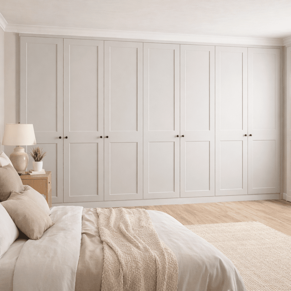 7 Door 2 Panel Shaker Front Frame Fitted Wardrobe - Widths Available 3801 - 4400mm 16 - Online Bedrooms