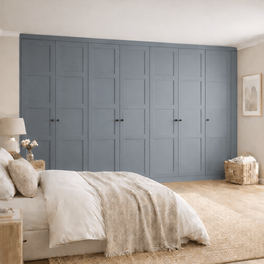7 Door 4 Panel Shaker Front Frame Fitted Wardrobe - Widths Available 3801 - 4400mm 12 - Online Bedrooms