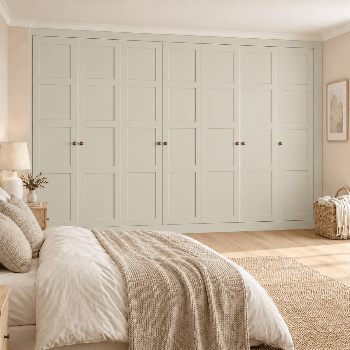 7 Door 4 Panel Shaker Front Frame Fitted Wardrobe - Widths Available 3801 - 4400mm 13 - Online Bedrooms