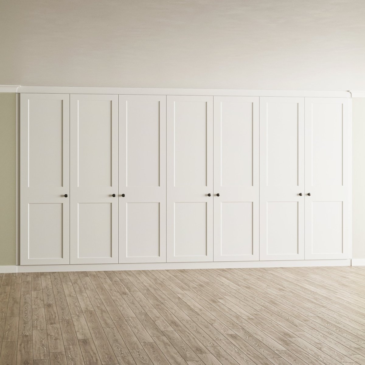 7 Door Face Frame Fitted Wardrobe - Widths Available 3801 - 4400mm 1 - Online Bedrooms