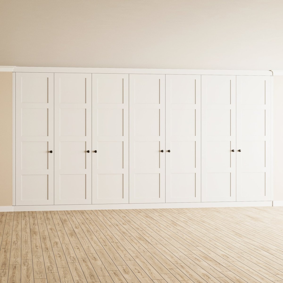 7 Door Face Frame Fitted Wardrobe - Widths Available 3801 - 4400mm 6 - Online Bedrooms