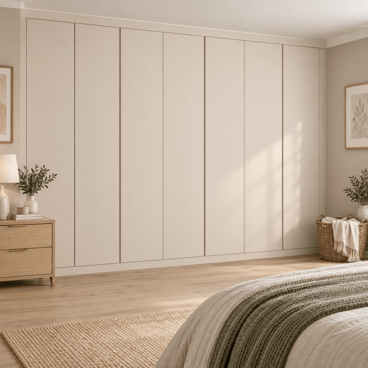 7 Door Handleless Front Frame Fitted Wardrobe - Widths Available 3801 - 4400mm 1 - Online Bedrooms