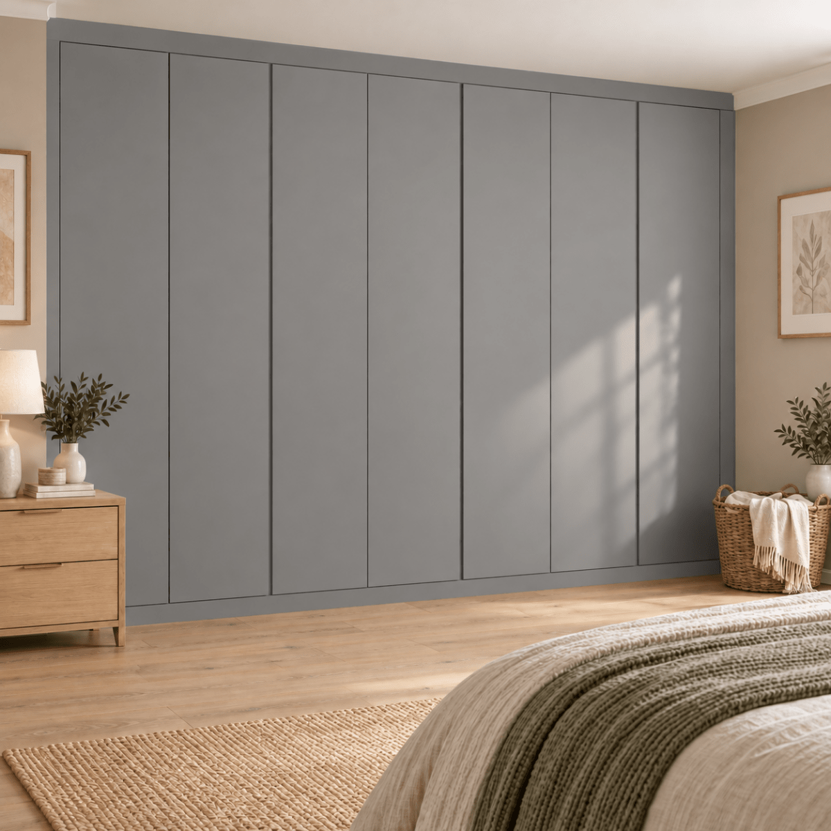 7 Door Handleless Front Frame Fitted Wardrobe - Widths Available 3801 - 4400mm 7 - Online Bedrooms