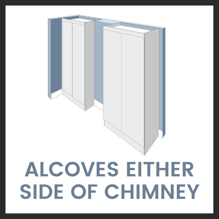 alcoves either side of chimney graphic