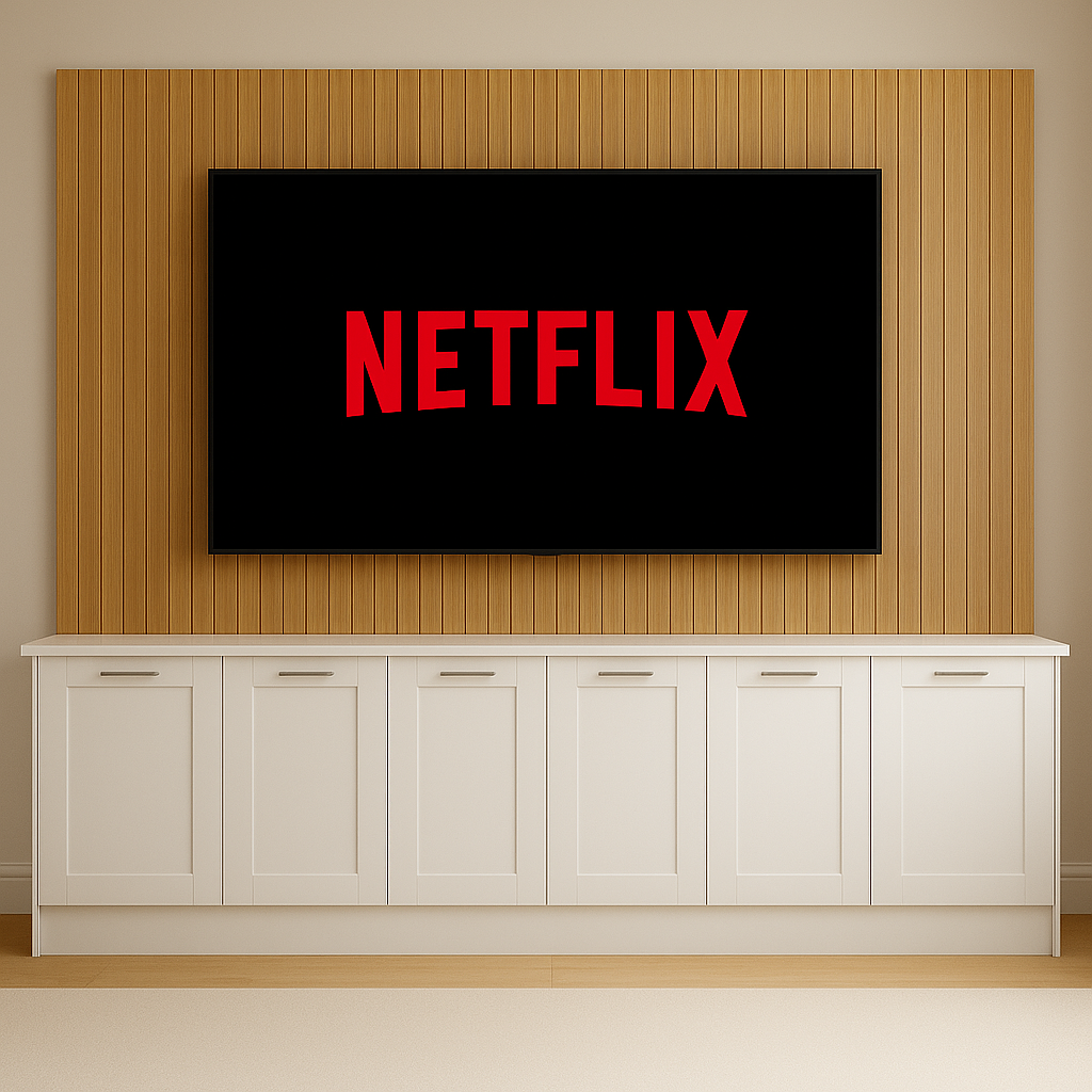 Tall Media Wall Entertainment Base Unit - For Up to 130" TVs