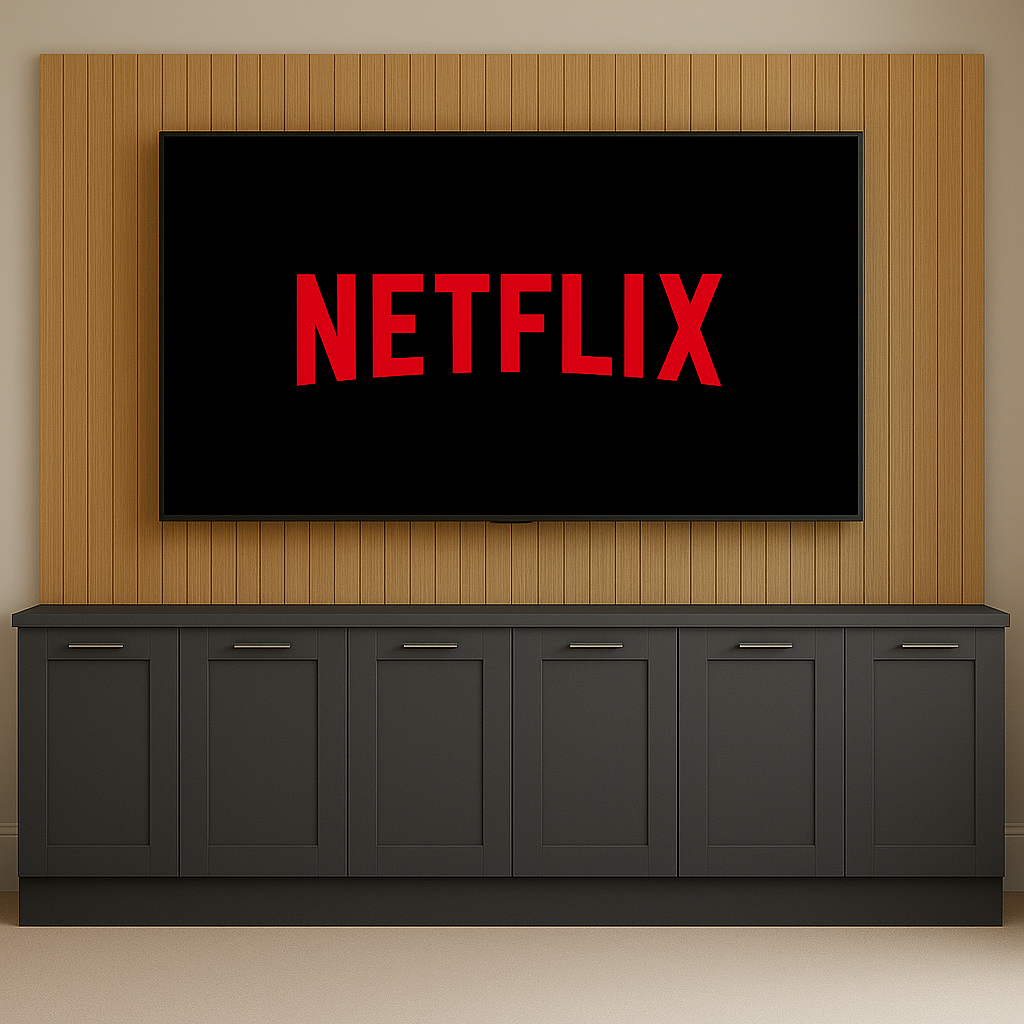 Tall Media Wall Entertainment Base Unit - For Up to 130" TVs