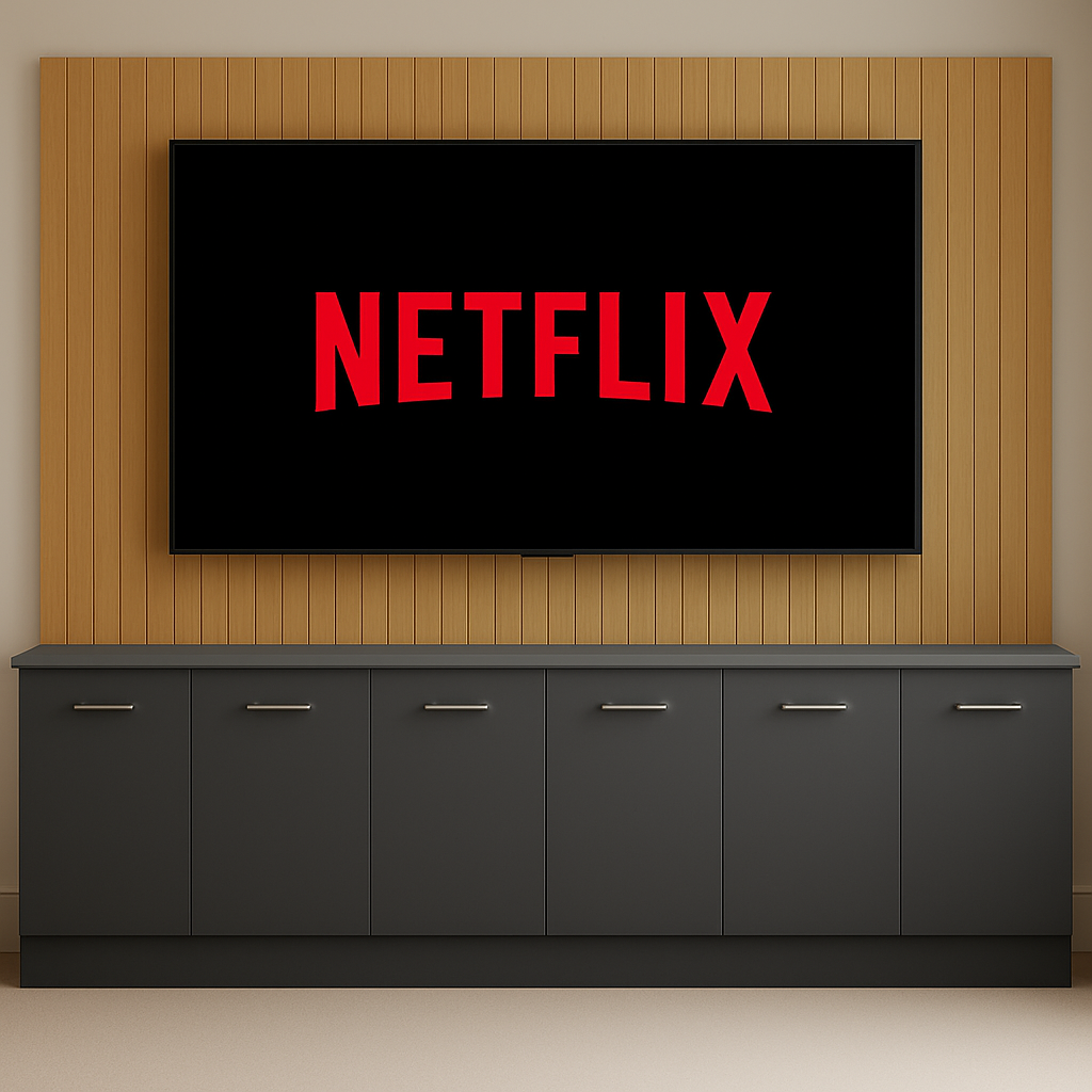 Tall Media Wall Entertainment Base Unit - For Up to 130" TVs