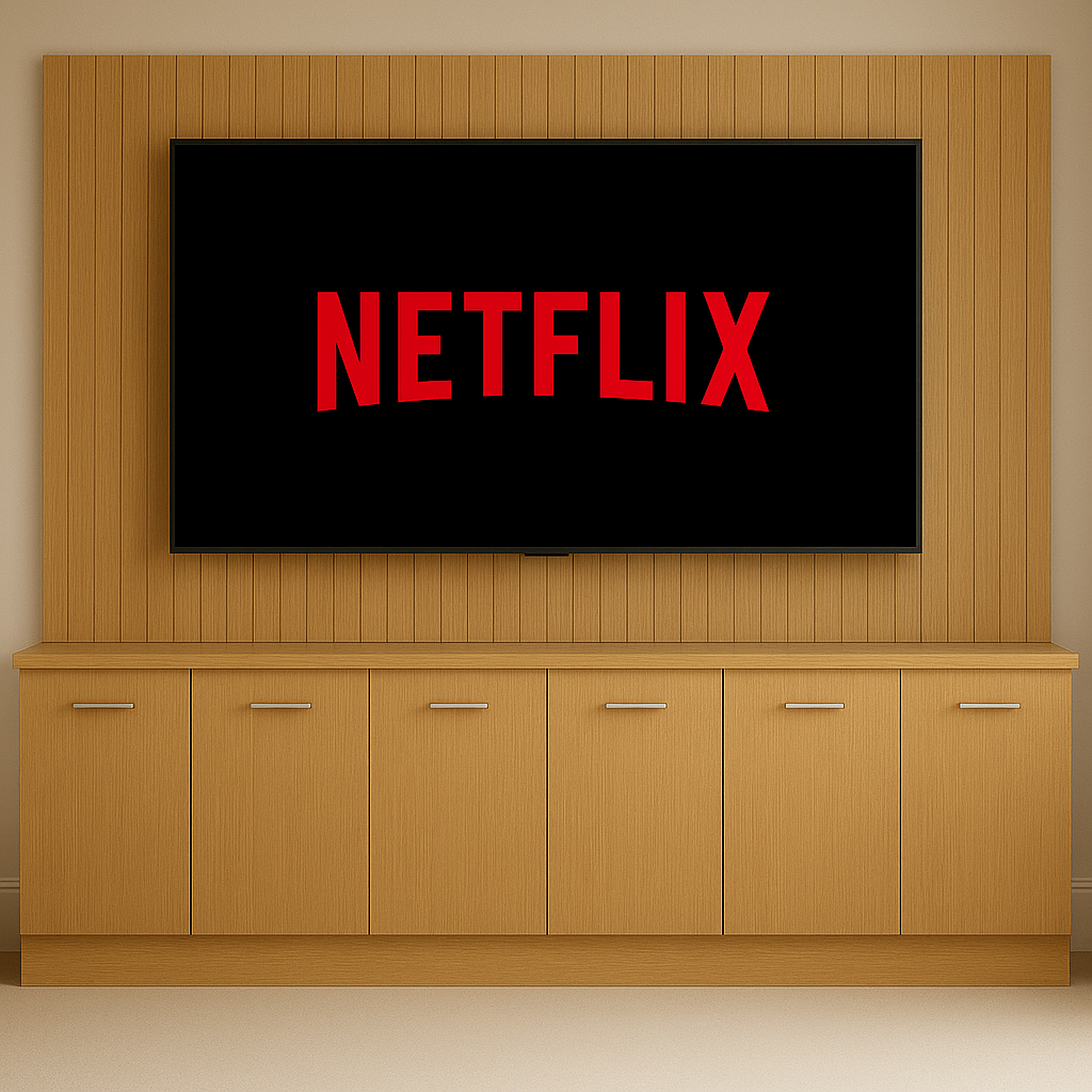 Tall Media Wall Entertainment Base Unit - For Up to 130" TVs