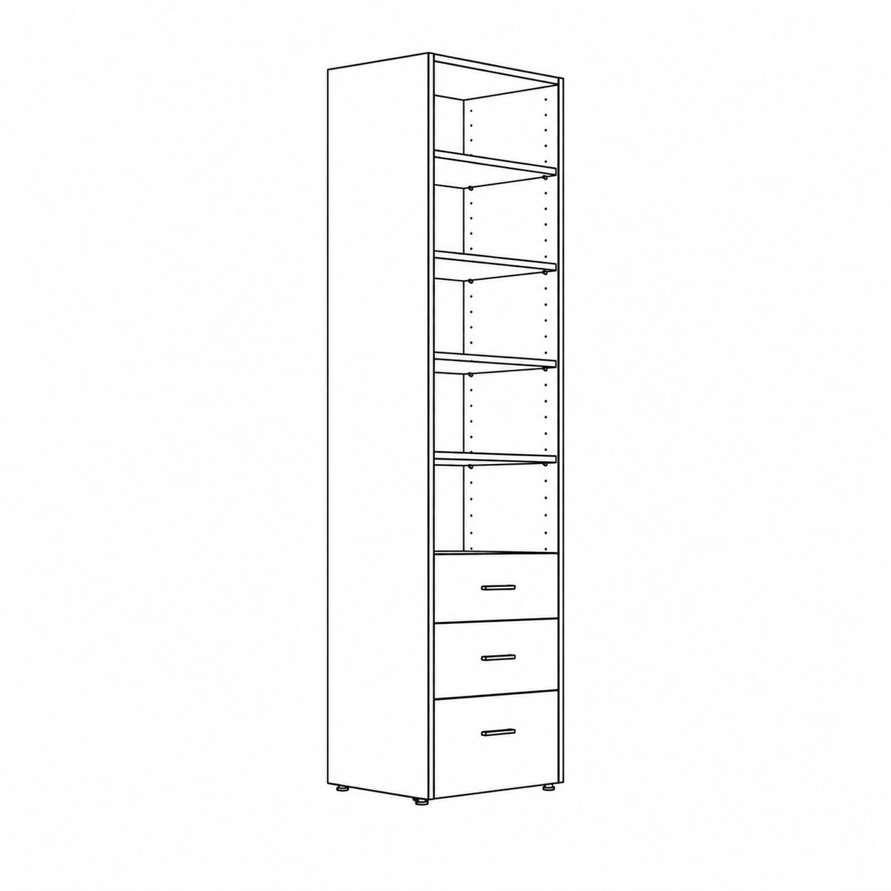 500mm Open Back Storage Units For Sliding Wardrobes