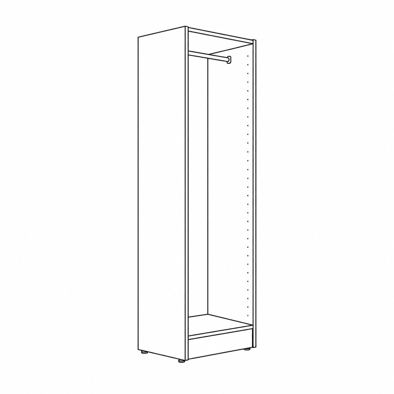 500mm Open Back Storage Units For Sliding Wardrobes