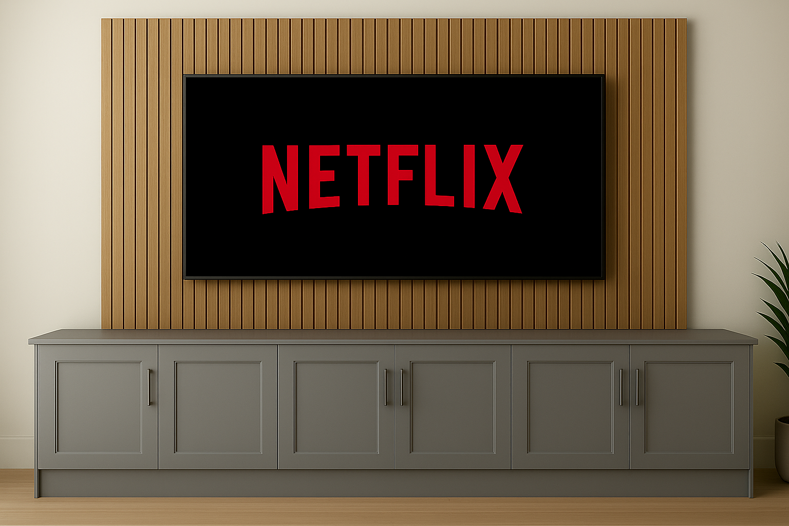 Tall Media Wall Entertainment Base Unit - For Up to 130" TVs